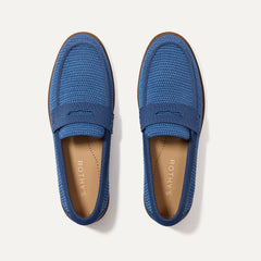 The Penny Loafer - Blue Raffia-Knit